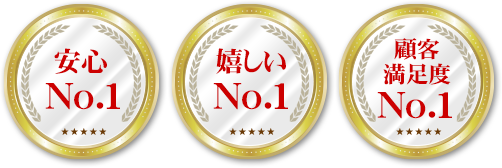 安心/嬉しい/顧客満足度 No.1